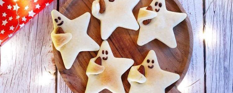 Christmas star cookies with almond