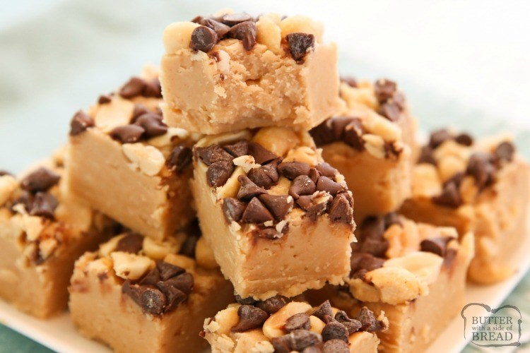 EASY PEANUT BUTTER FUDGE - Butter with a Side of Bread