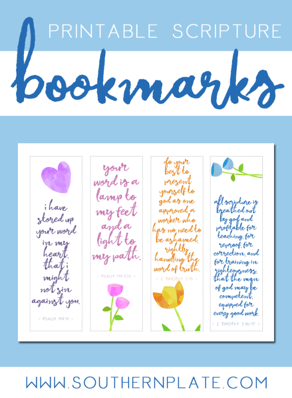 Free Printable Scripture Bookmarks - Southern Plate