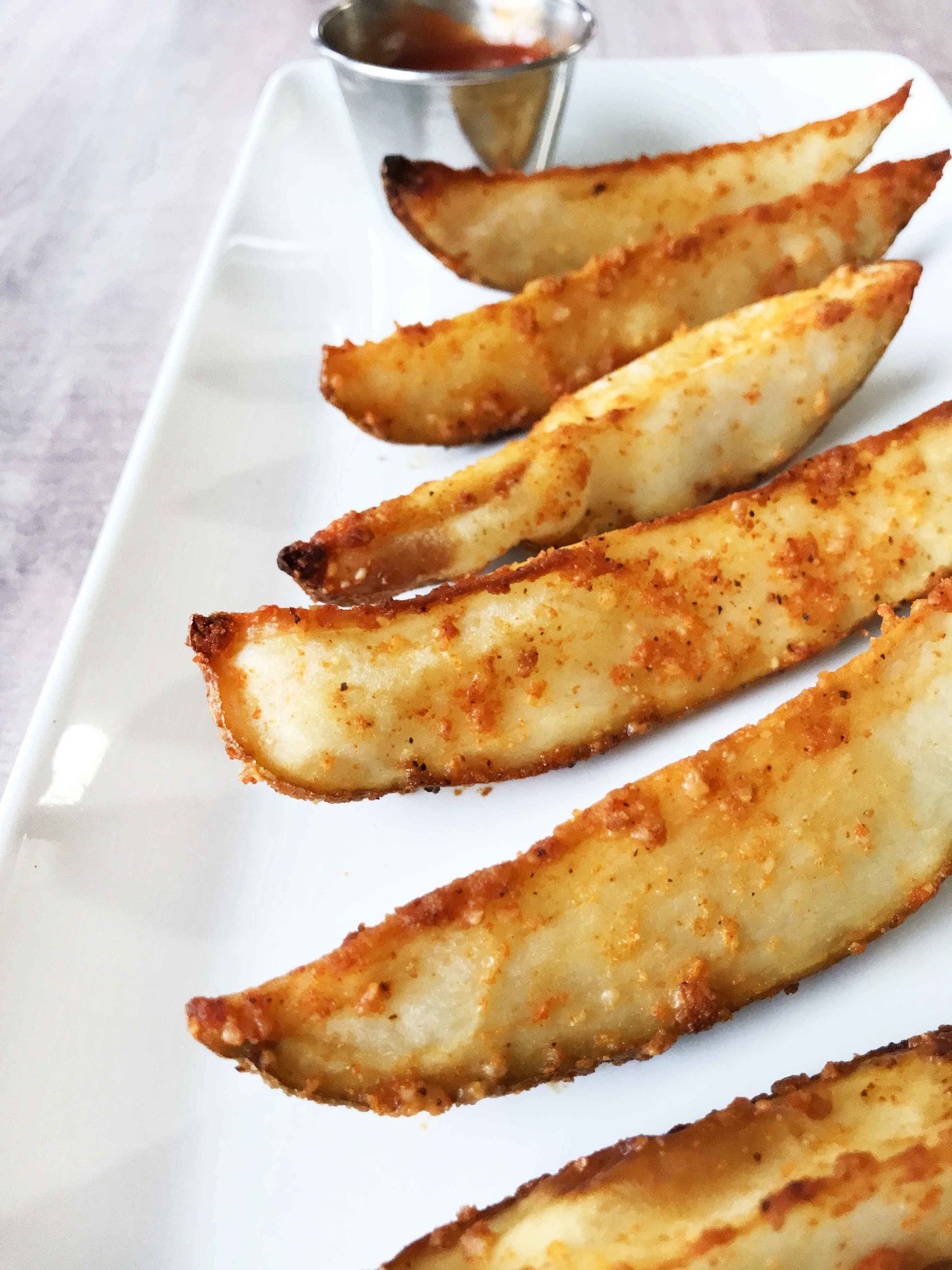 Garlic & Parmesan Baked Potato Wedges — The Skinny Fork