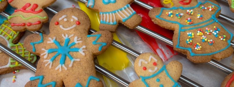 Gingerbread Decorated with Simple Colored Glaze with 2 Ingredients - Gluten Free Gingerbread
