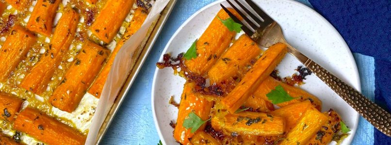 Gratin carrots, the recipe with honey and parmesan
