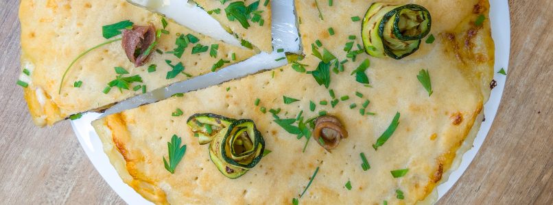 Instant Gluten Free Focaccia Stuffed with Stracchino, Zucchini and Anchovies, Without Brewer's Yeast
