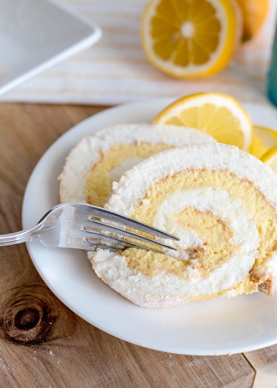 Lemon Angel Food Cake Slice