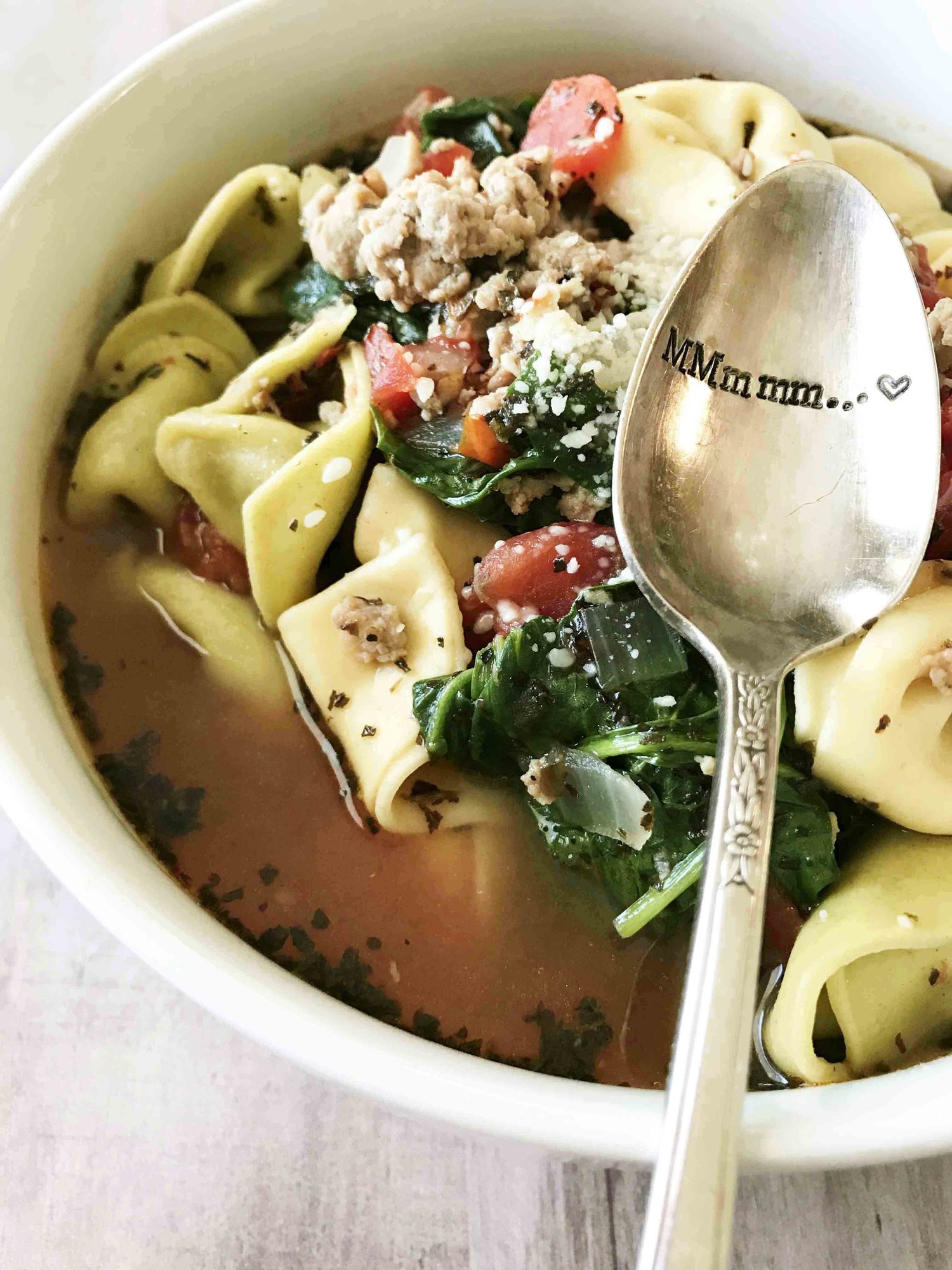 'One Pot' Tortellini & Sausage Soup — The Skinny Fork