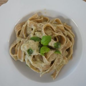 pasta with aubergine pesto