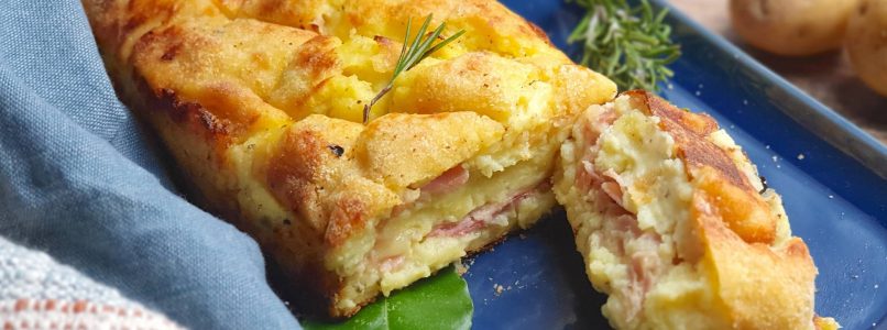 Potato meatloaf, ham and cheese recipe