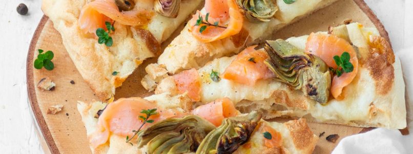 Salmon and artichoke pizza - Yet another cooking blog