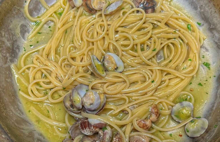 spaghetti with clams by marisa laurito