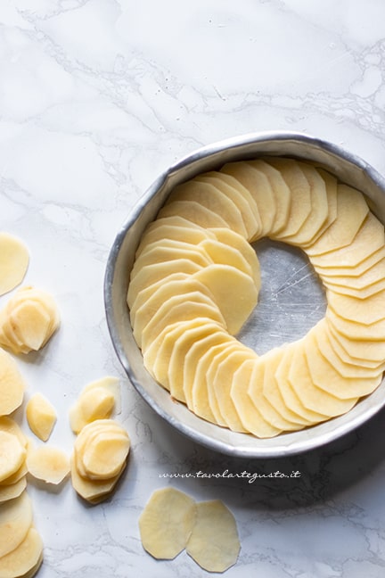 thin potatoes for potato gratin