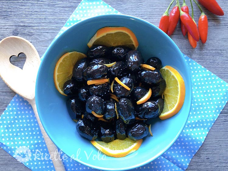black olives with orange