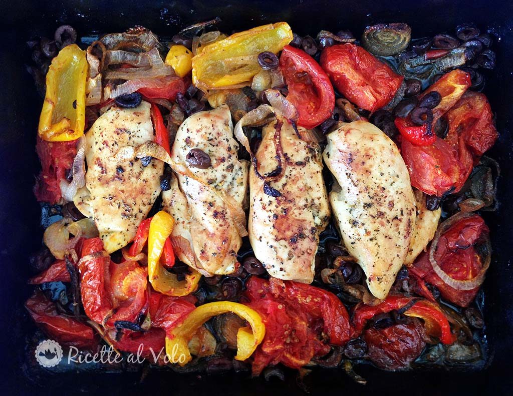 baked chicken breast with vegetables
