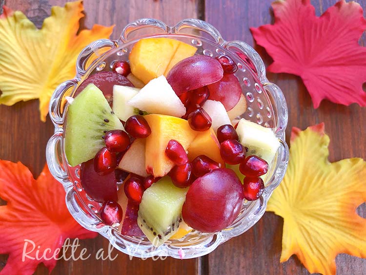Autumn fruit salad with pomegranate