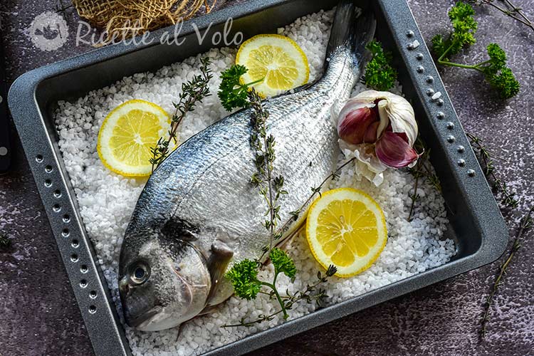 Salt bream cooked in the oven